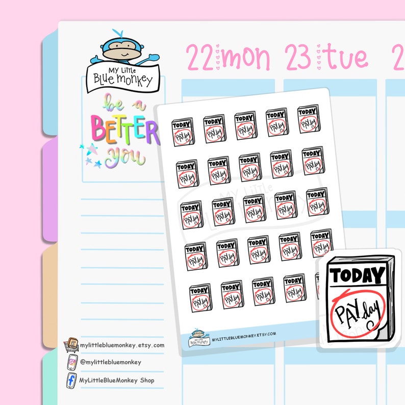 Payday Calendar Doddle Icon Sticker Planner Sticker MMI019 Etsy