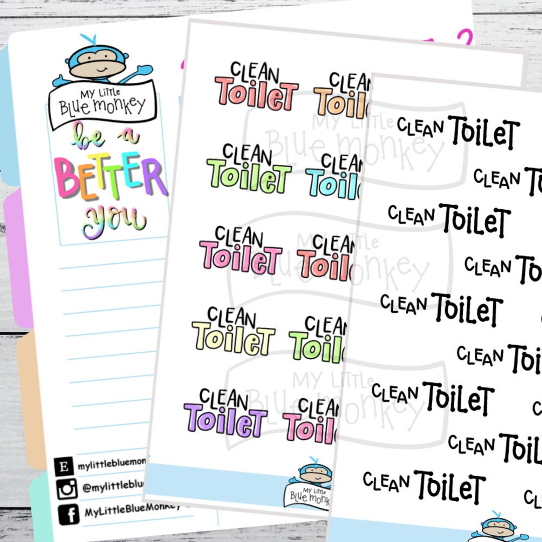 Toileting Lettering Hand Lettering Clean Toilet Planner Stickers | Lettering Stickers ...
