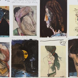 Horst Janssen, original poster / sheet of postcards, 1971 -1973