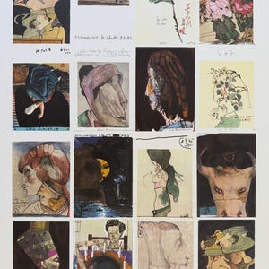 Horst Janssen, póster original/hoja de postales, 1971-1973