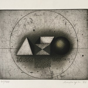 Friedrich Meckseper, ’Kleines Dreierlei’, original signed etching, 1970