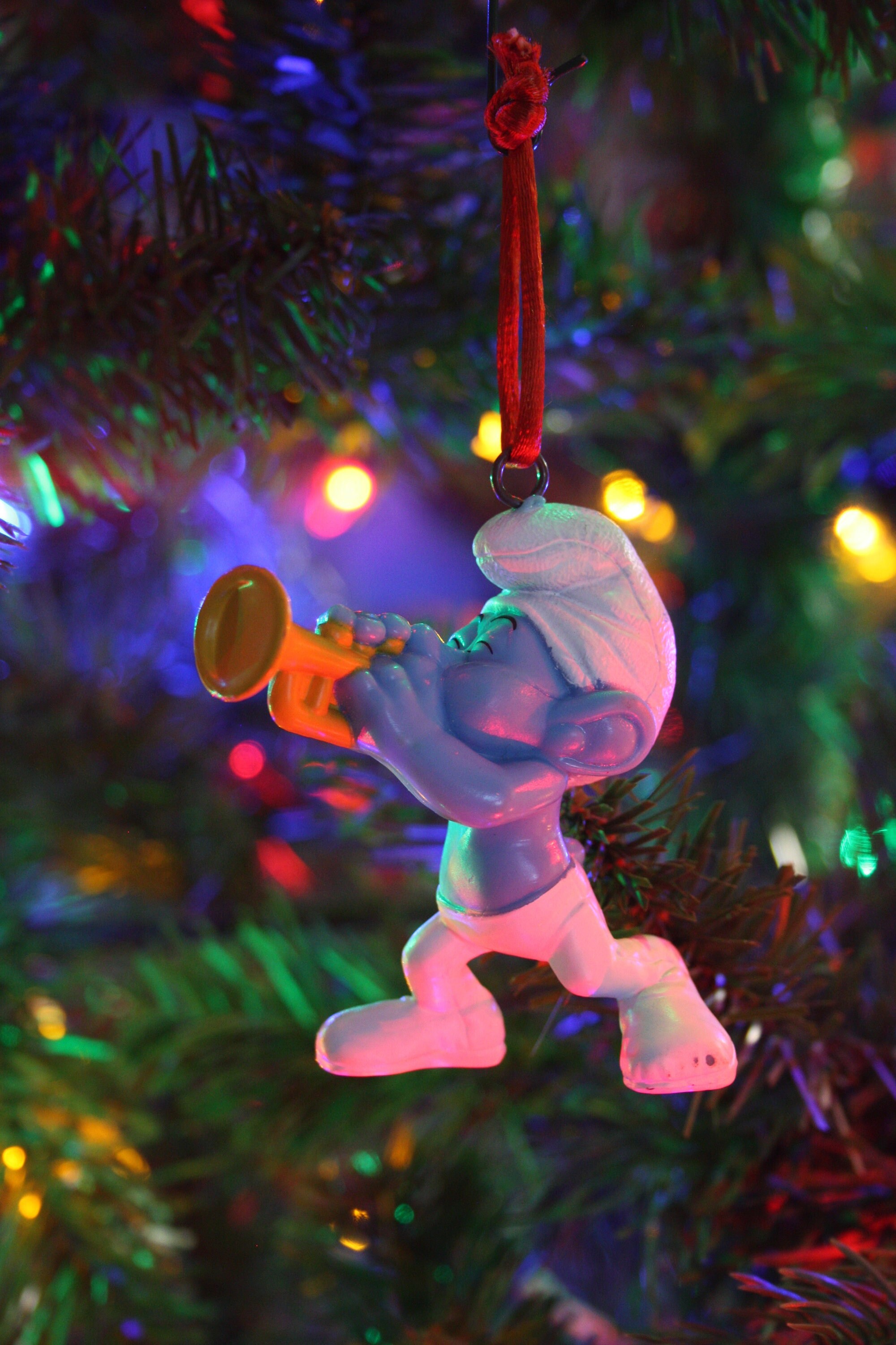 Figurine Schtroumpfette Noël – Céramique 1982 – Wallace Berrie – Rare