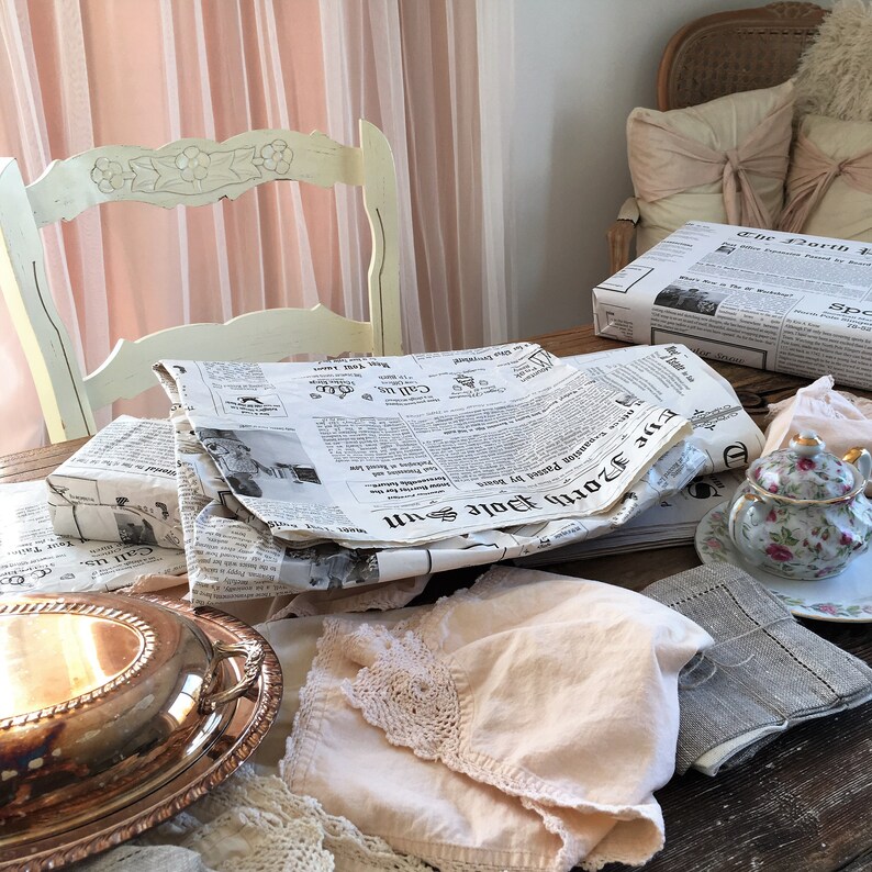 Newspaper Wrapping Paper Roll Cute Black and White North Etsy