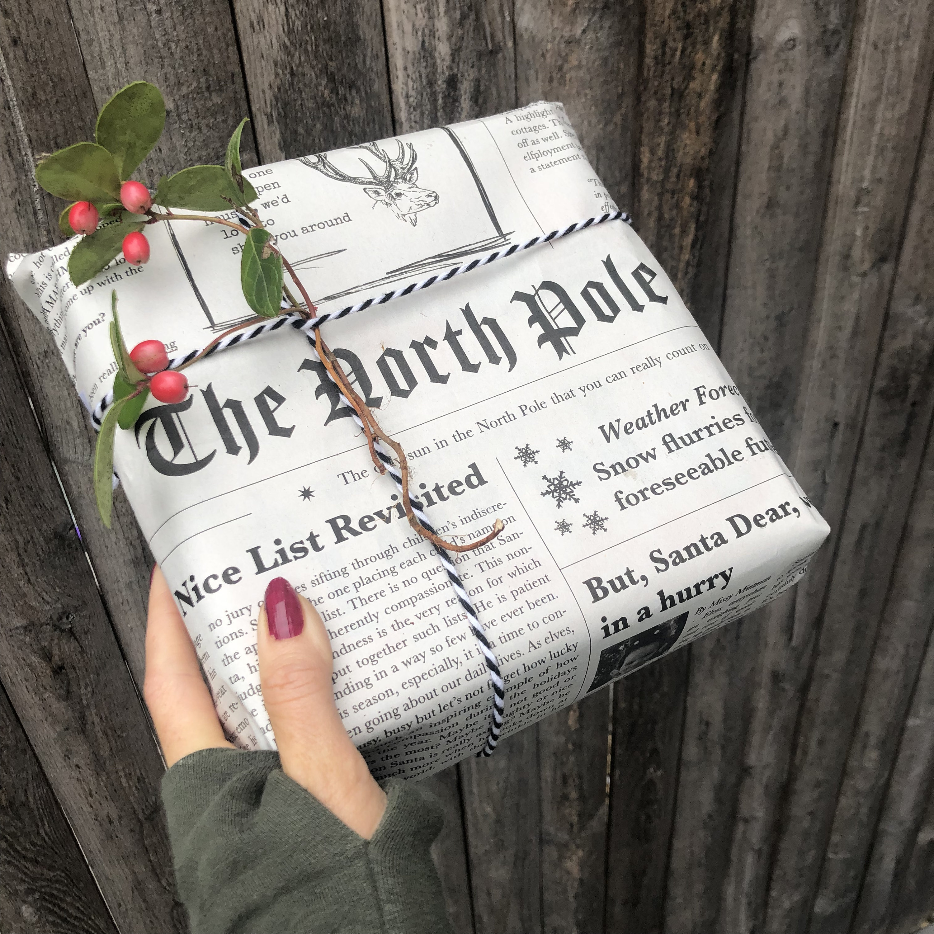 North Pole News Wrapping Paper