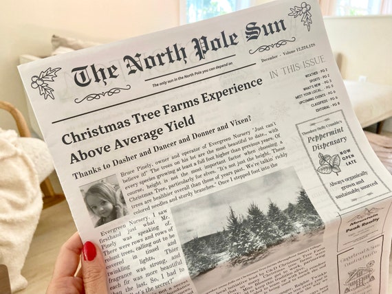 Gift Wrap From the North Pole Eco-friendly Christmas Newspaper Wrapping  Paper Gifts From Santa 