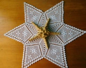 White star crochet decoration (50cm or 19.68 quot ), filet crochet, Christmas gift, table centrepiece, coffee tablecloth, coaster, Wedding decor