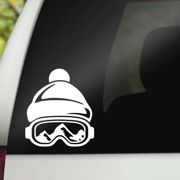 Snow Goggles Decal, Snowboard Decal, Mountain Decal, Skiing Gift, Winter Sports Decal, Water Bottle Decal