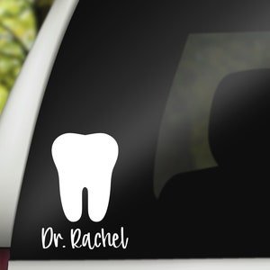Tooth Decal, Dental Hygienist Decal, Dental Student Gift, Tooth Monogram, Tumbler Decal, Laptop Decal