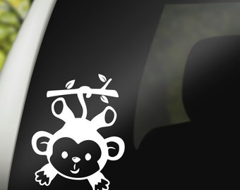 Monkey Decal, Zoo Animal Decal, Vinyl Decal, Laptop Decal