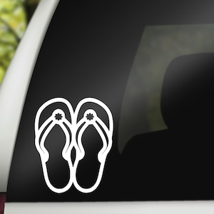 Flip Flop Decal, Beach Decal, Summer Decal, Glitter Vinyl Decal