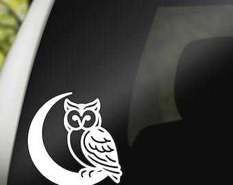Owl Moon Decal, Bird Decal, Owl Lover Gift, Car Window Decal