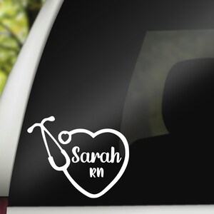 Personalized Stethoscope Name Decal, Medical Professional Car Decal
