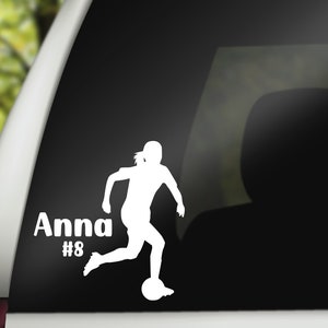 Girls Soccer Player Decal, Soccer Team Gift, Soccer Party Favor, Soccer Coach Gift