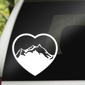 Mountain Heart Decal, Mountain Car Decal, Nature Lover Gift, Tumbler Decal, Adventure Decal
