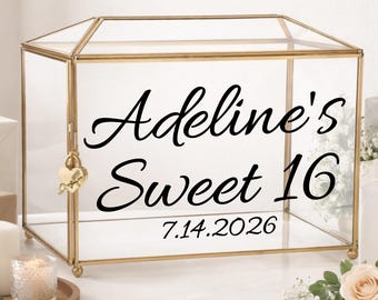 Pegatina para caja de tarjetas de cumpleaños de 16 años, decoración para cumpleaños importantes, pegatina personalizada para eventos.