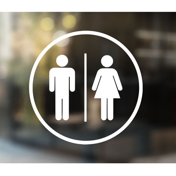 Bathroom Symbols, Restroom Gender Decal, Restroom Signage, Business Door Decal, Bathroom Decal