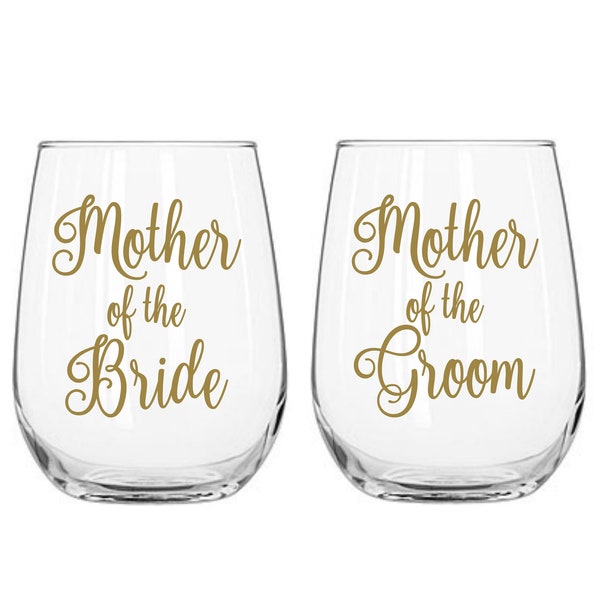 Mother of the Bride Decal, Mother of the Groom Decal, Gift for Mother, Wedding Decal, Wine Glass Decal