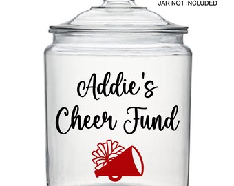 Personalized Cheerleader Fund Decal, Competition Savings, Cheer Gifts
