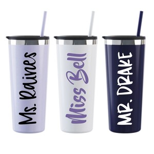 Teacher Name Tumbler, Preschool Teacher, Teacher Cup, School Staff Gifts, Virtual Teacher Gift, Teacher Thank You