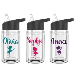 Dance Water Bottle, Personalized Dance Bottle, Ballet Sports Bottle, Kids Water Bottle