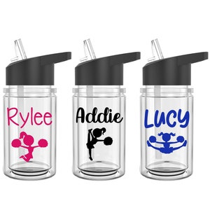 Personalized Cheer Water Bottle, Girls Sports Bottle, Cheerleader Gifts, Kids Sports Bottle