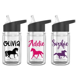Horse Water Bottle, Horse Rider Gift, Horse Party Favor, Girls Water Bottle, Equestrian Gift