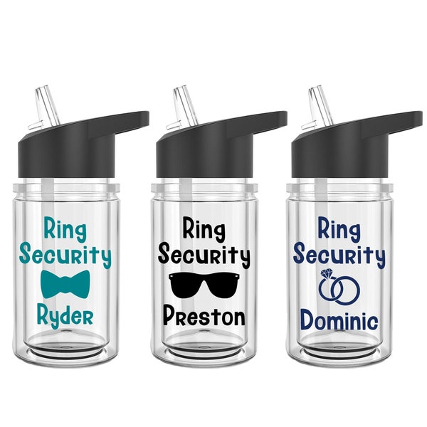 Ring Security Water Bottle, Ring Security Gift, Ring Security Proposal, Kids Wedding Tumbler, Bridal Party Gift