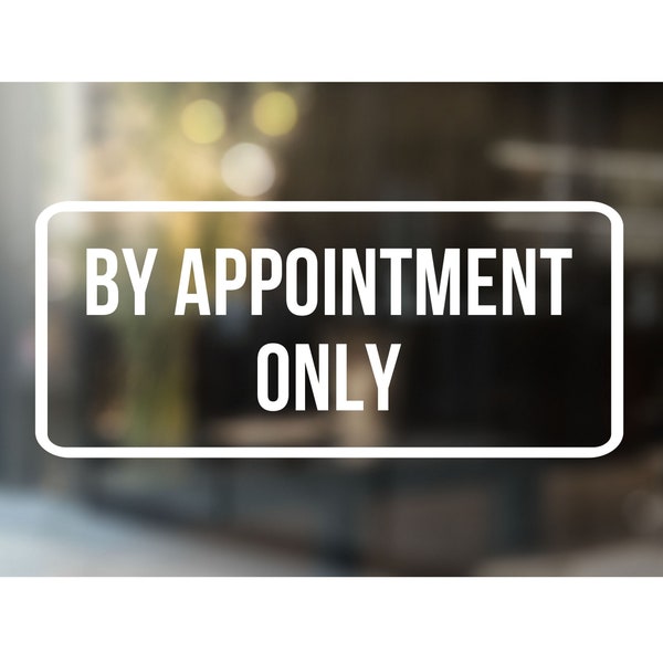 By Appointment Only Decal, Salon Window Decal, Storefront Decal, Business Door Decal, Small Business