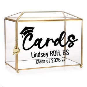 Personalized Graduation Card Box Decal, Dental Hygienist Gift, DIY Party Decor