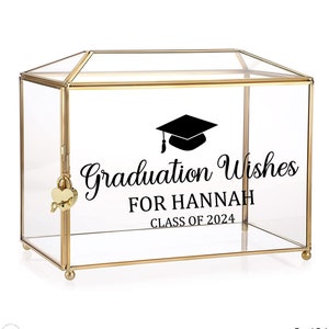 Personalized Graduation Wishes Decal, Graduation Keepsake, Class of 2024 Gift, Grad Party DIY Decor