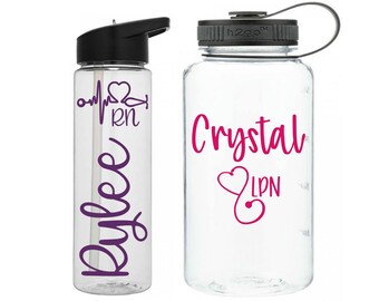 Nurse Stethoscope Water Bottle, Future Nurse Gift, Nurse Assistant, RN Gift, Nurse Appreciation, School Nurse Gift