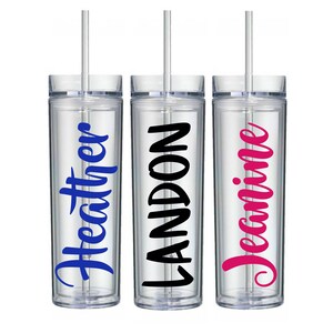 Personalized Tumbler With Straw, Name Tumbler, Custom Tumbler Cup, Girl&#39;s Trip, Bridesmaid Gift