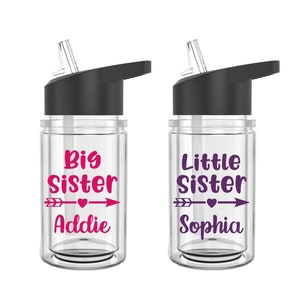 Big Sister Water Bottle, Little Sister Gift, Big Sister Gift, Pregnancy Announcement, Kids Water Bottle