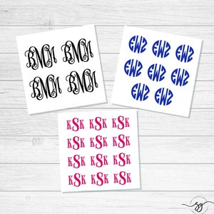 Monogram Decal Sheet, Monogram Bundle, Circle Monogram, Back to School Name Labels