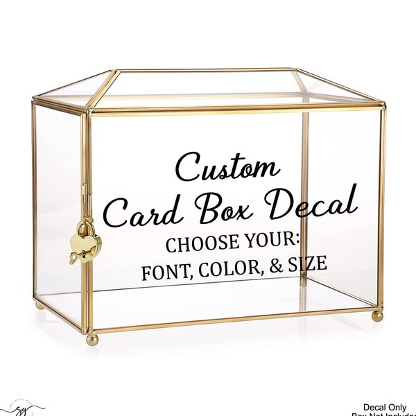 Custom Vinyl Decal for Card Box, Personalized Wedding Decal, Graduation Gift Table DIY