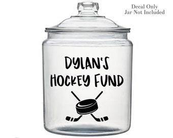 Hockey Fund Savings Decal, Ice Hockey Decal, Boys Hockey Gift, Hockey Coach Gift, Hockey Player Gift