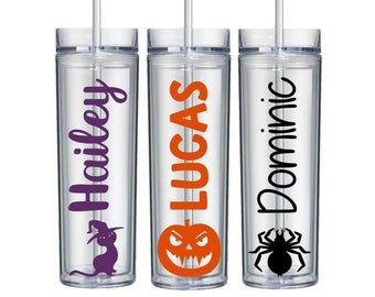 Halloween Tumbler, Halloween Wedding, Pumpkin Tumbler, Halloween Party Cup, Spider Tumbler