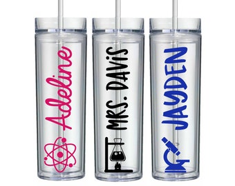 Chemistry Teacher Tumbler, Biology Teacher Cup, Science Teacher Gift, Med Tech Gift, Medical Staff Gifts, Student Teacher Gift