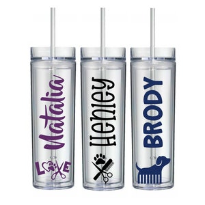 Dog Groomer Tumbler, Pet Groomer Gift, Gift from Dog, Personalized Tumbler with Straw, Grooming Staff Gifts