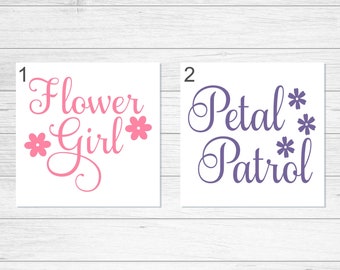Petal Patrol Decal, Flower Girl Decal, Ring Bearer Decal, Wedding Decals, Flower Girl Gift, Ring Bearer Gift