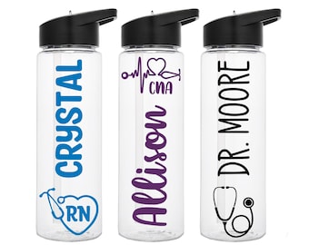 Nurse Stethoscope Water Bottle, Future Nurse Gift, Nurse Assistant, RN Gift, Nurse Appreciation, School Nurse Gift