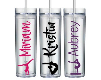 Gymnastics Tumbler With Straw, Gift for Gymnast, Gymnastics Party Favors