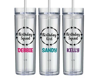 Birthday Girl Tumbler, Birthday Squad Tumbler, Birthday Trip Gifts, Birthday Gift for Her, Birthday Travel Cups