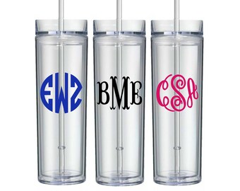 Personalized Tumbler with Straw,  Monogrammed Cup, Vacation Gifts, Teen Birthday Gift