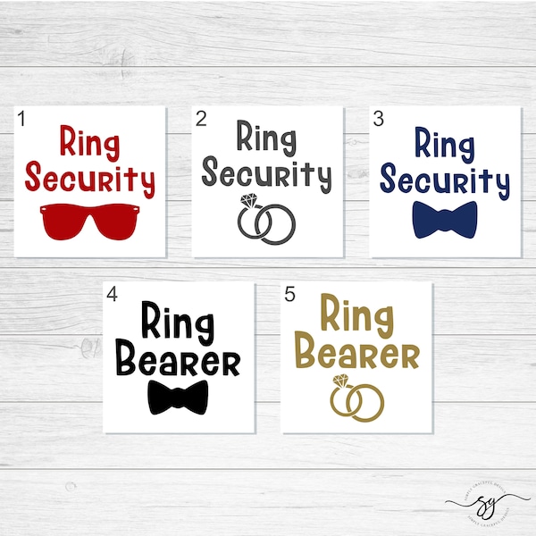Ring Bearer Decal, Ring Security Decal, Ring Bearer Gift, Personalized Wedding Decal,Bridal Party Gifts
