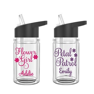 Flower Girl Water Bottle, Petal Patrol Gift, Flower Girl Proposal Gift, Petal Patrol Cup, Wedding Thank You Gift