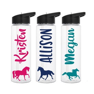 Horse Water Bottle, Horse Lover Gift, Personalized Equestrian Gift image 1