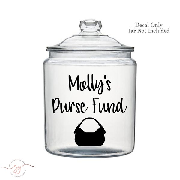 Purse Fund Decal, Shopping Decal, Fashion Lover Gift, Savings Decal