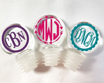 Monogram Wine Stopper, Custom Wine Stopper, Adult Party Favors, Wine Lover Gift