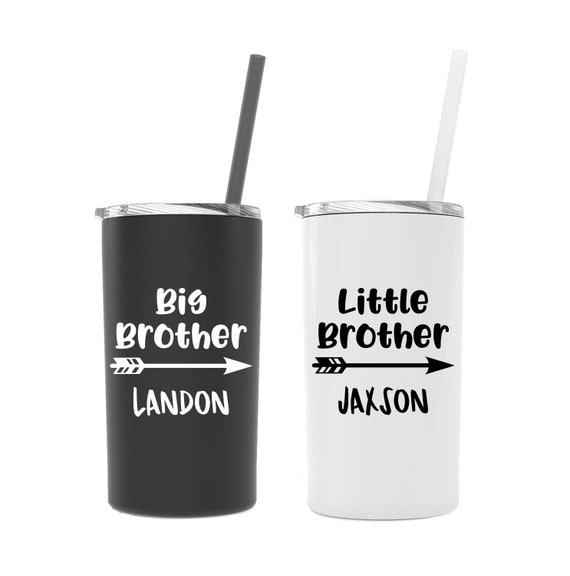Big Brother Tumbler, Little Brother Cup, Pregnancy Reveal, Sibling Gift,  Kids Tumbler With Straw 